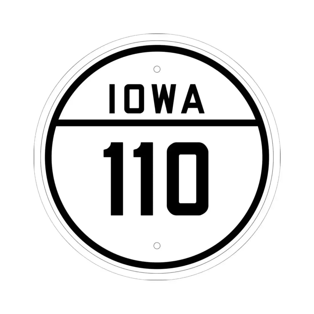 Iowa 110 1926 (Iowa) (Road Sign) STICKER Vinyl Kiss-Cut Decal 6 Inch White - The Sticker Space