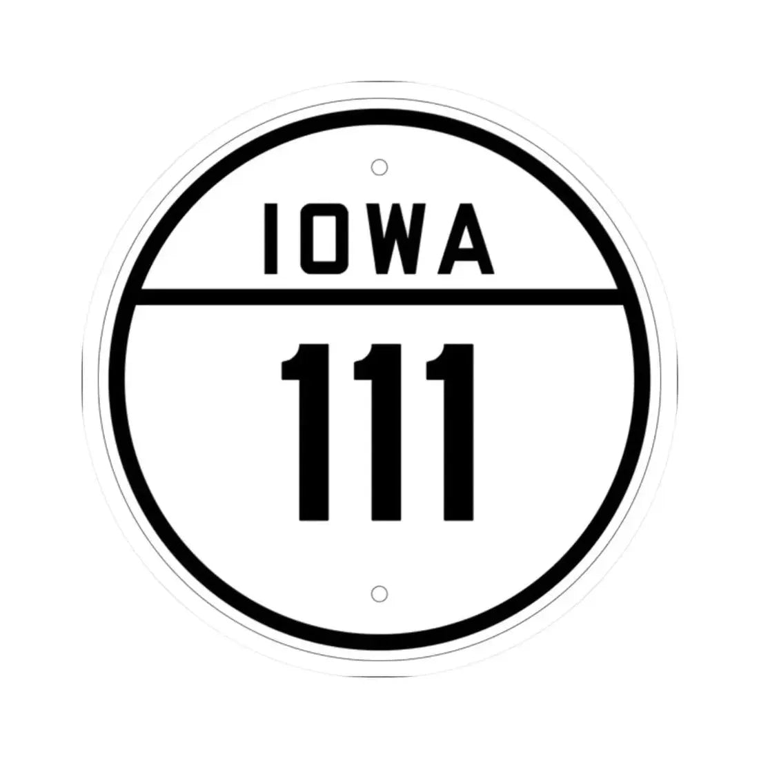 Iowa 111 1926 (Iowa) (Road Sign) STICKER Vinyl Kiss-Cut Decal 2 Inch White - The Sticker Space