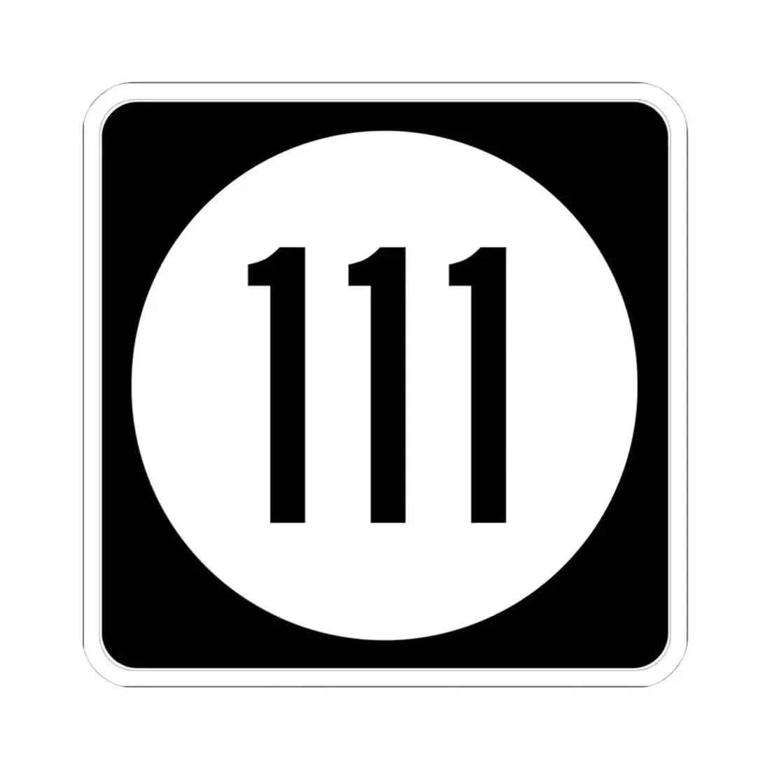 Iowa 111 (Iowa) (Road Sign) STICKER Vinyl Kiss-Cut Decal 4 Inch White - The Sticker Space