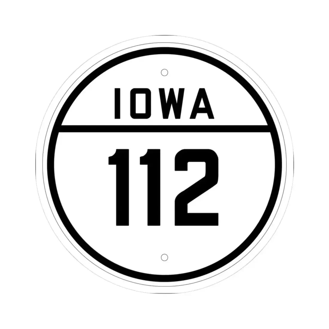 Iowa 112 1926 (Iowa) (Road Sign) STICKER Vinyl Kiss-Cut Decal 3 Inch White - The Sticker Space