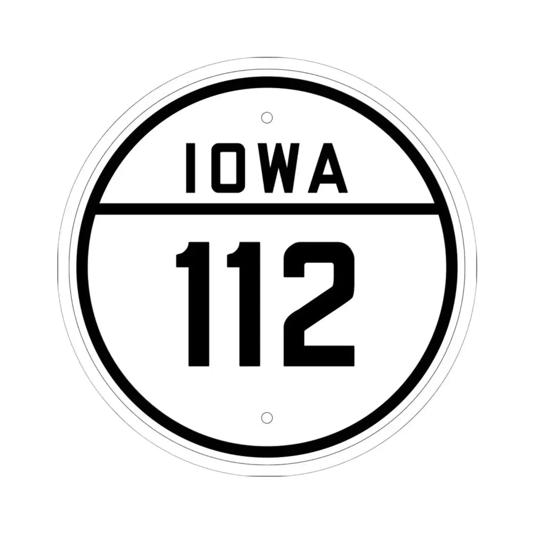 Iowa 112 1926 (Iowa) (Road Sign) STICKER Vinyl Kiss-Cut Decal 6 Inch White - The Sticker Space