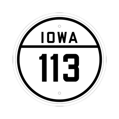 Iowa 113 1926 (Iowa) (Road Sign) STICKER Vinyl Kiss-Cut Decal 4 Inch White - The Sticker Space
