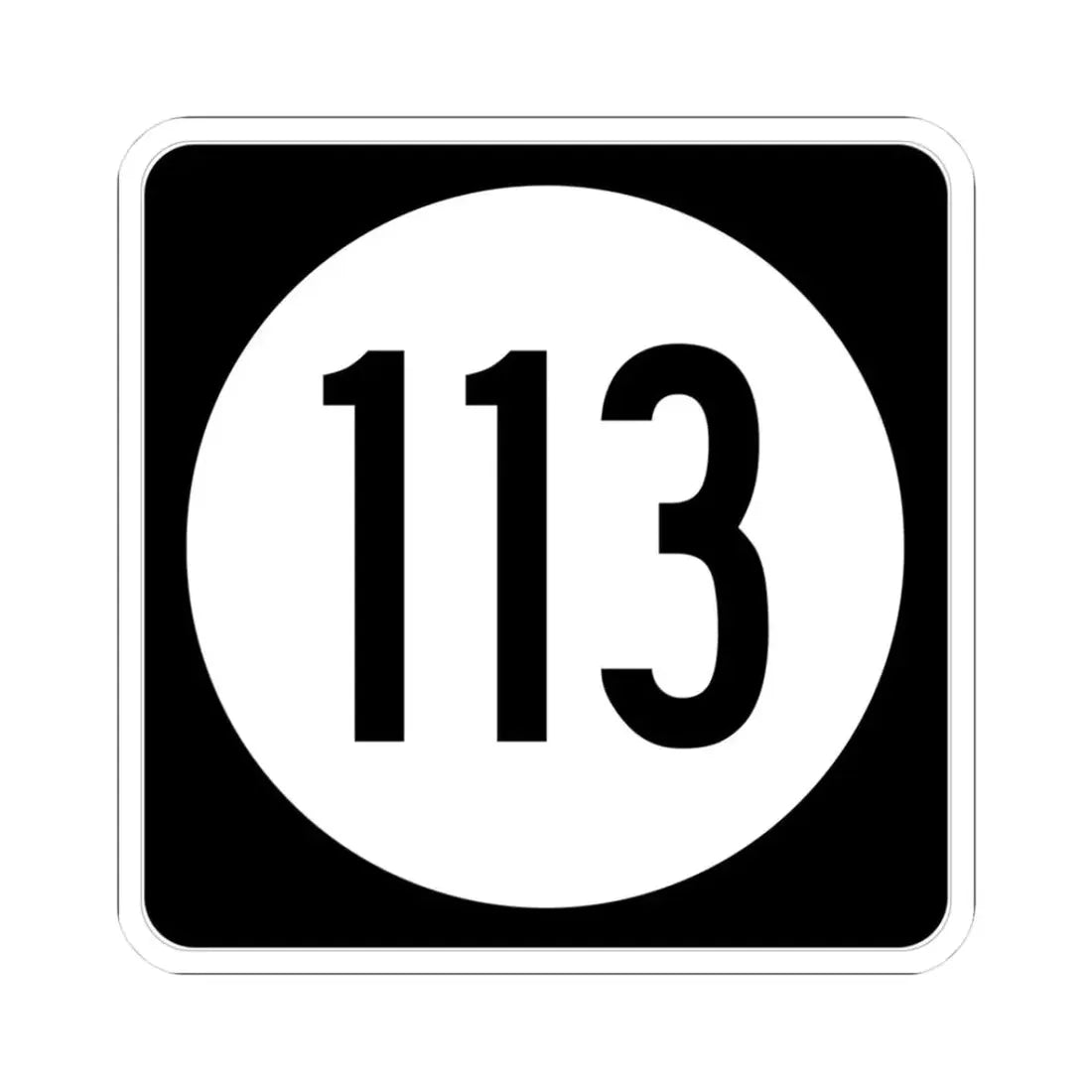 Iowa 113 (Iowa) (Road Sign) STICKER Vinyl Kiss-Cut Decal 3 Inch White - The Sticker Space