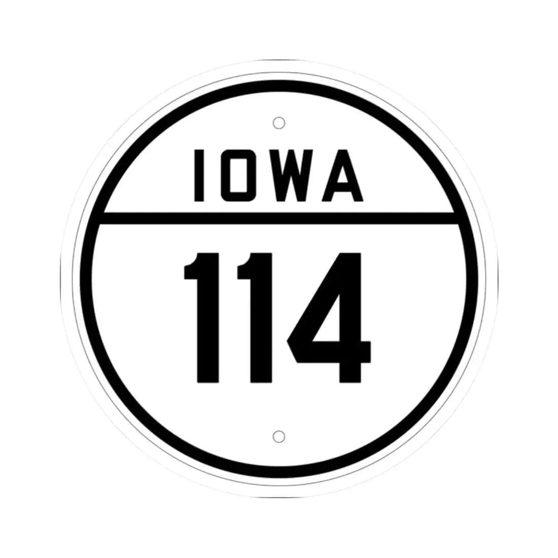 Iowa 114 1926 (Iowa) (Road Sign) STICKER Vinyl Kiss-Cut Decal 2 Inch White - The Sticker Space