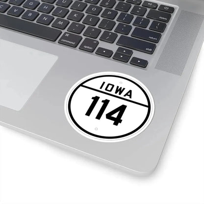 Iowa 114 1926 (Iowa) (Road Sign) STICKER Vinyl Kiss-Cut Decal - The Sticker Space