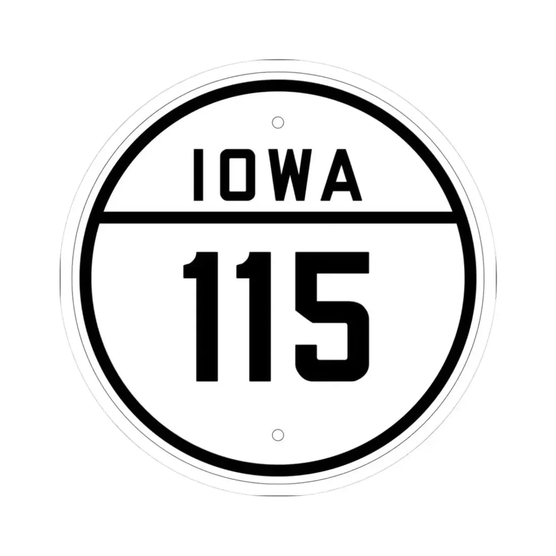 Iowa 115 1926 (Iowa) (Road Sign) STICKER Vinyl Kiss-Cut Decal 3 Inch White - The Sticker Space