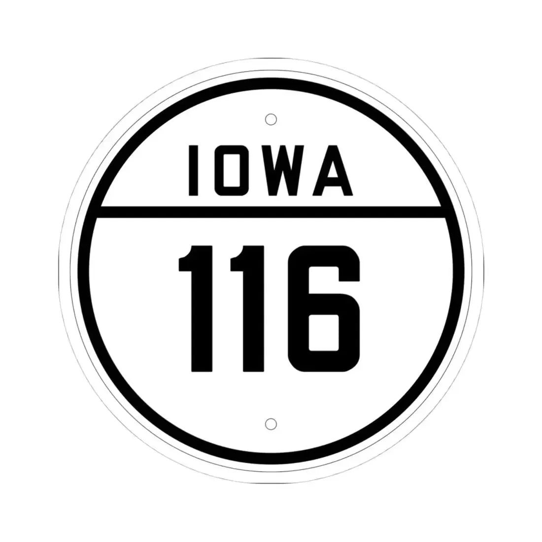 Iowa 116 1926 (Iowa) (Road Sign) STICKER Vinyl Kiss-Cut Decal 4 Inch White - The Sticker Space