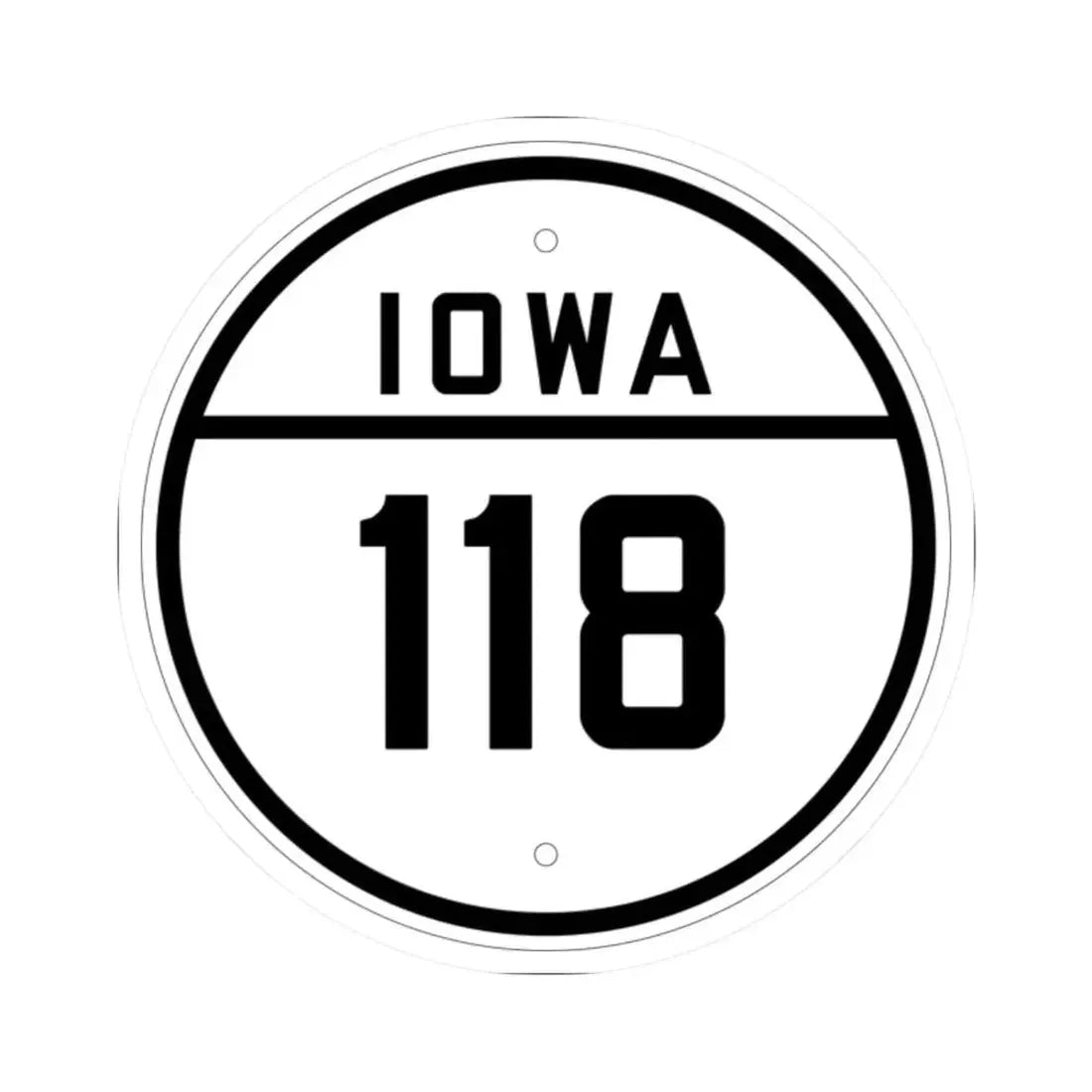 Iowa 118 1926 (Iowa) (Road Sign) STICKER Vinyl Kiss-Cut Decal 2 Inch White - The Sticker Space