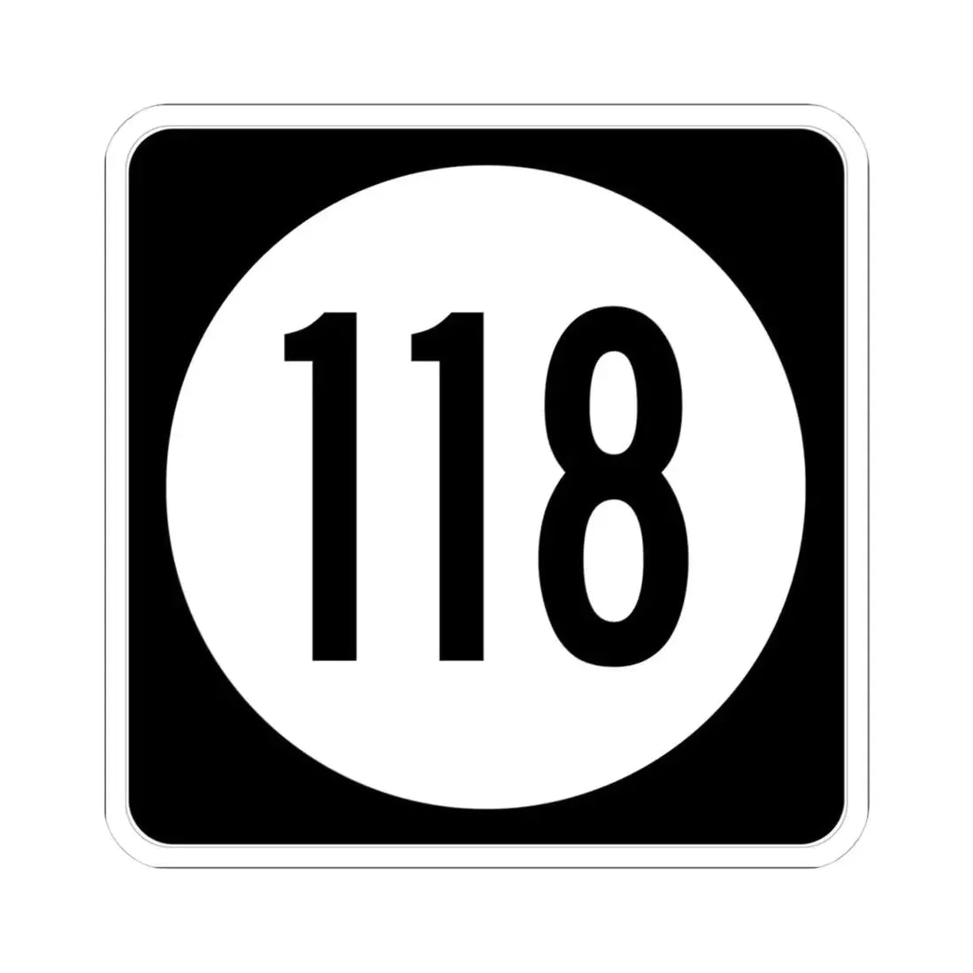 Iowa 118 (Iowa) (Road Sign) STICKER Vinyl Kiss-Cut Decal 4 Inch White - The Sticker Space