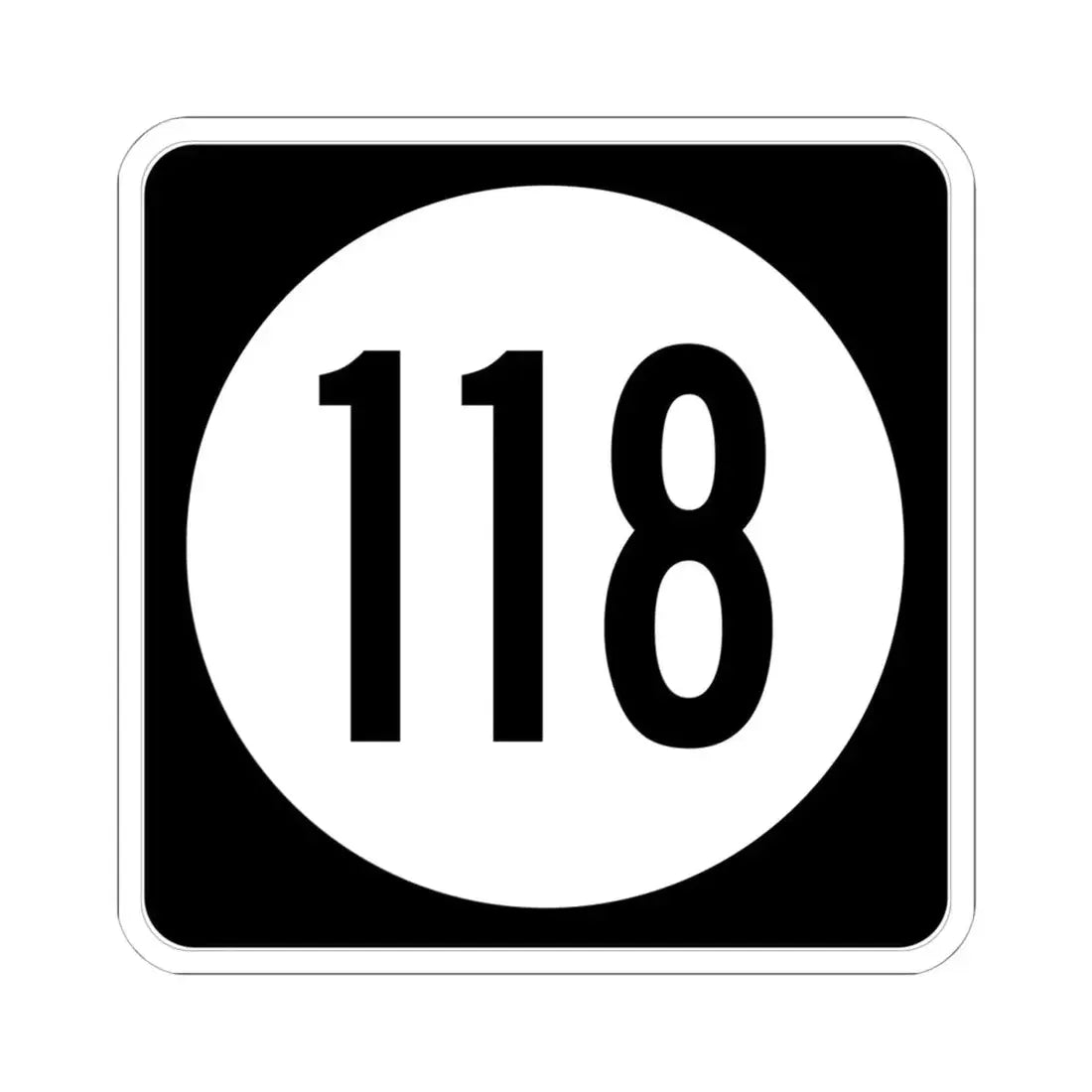 Iowa 118 (Iowa) (Road Sign) STICKER Vinyl Kiss-Cut Decal 6 Inch White - The Sticker Space