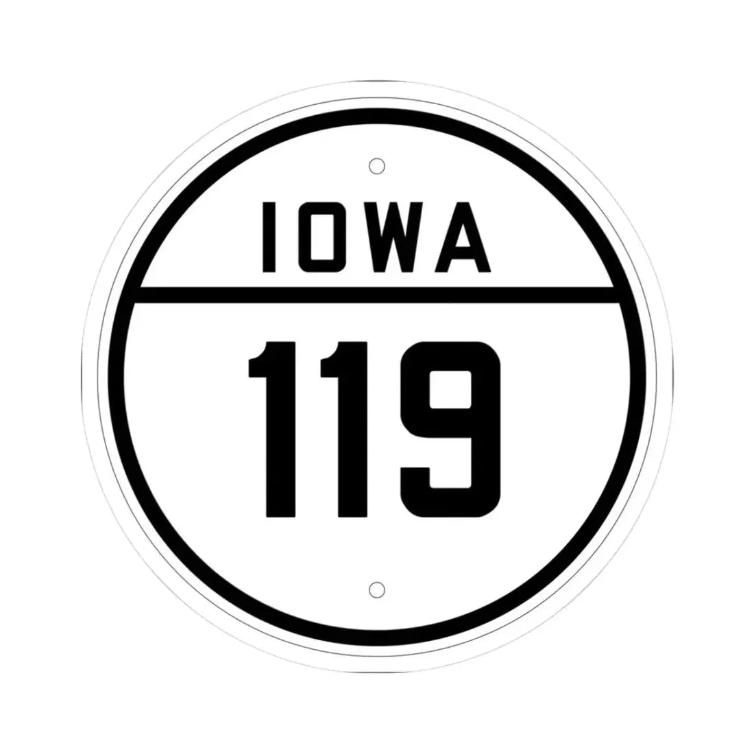 Iowa 119 1926 (Iowa) (Road Sign) STICKER Vinyl Kiss-Cut Decal 3 Inch White - The Sticker Space