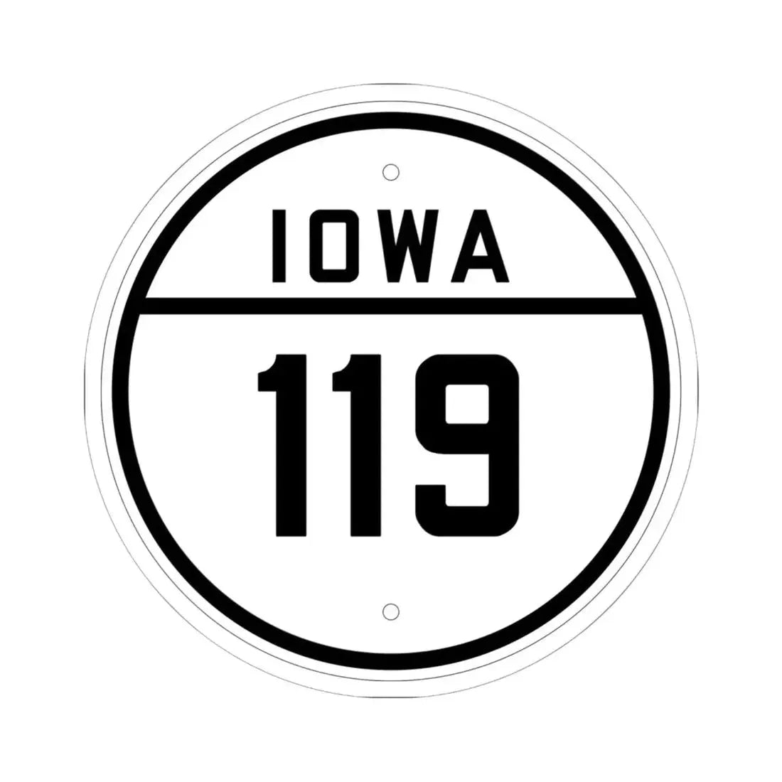 Iowa 119 1926 (Iowa) (Road Sign) STICKER Vinyl Kiss-Cut Decal 6 Inch White - The Sticker Space