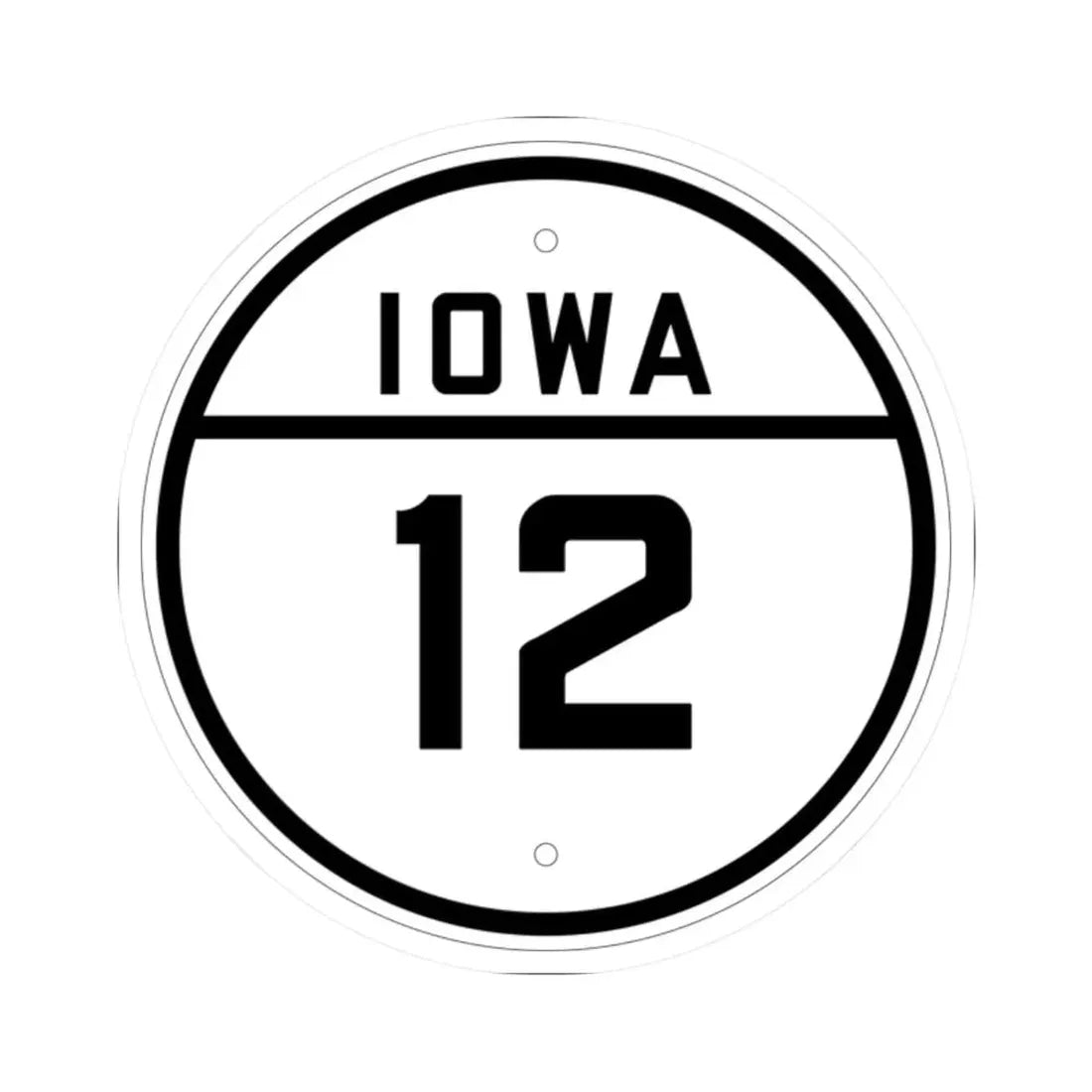 Iowa 12 1926 (Iowa) (Road Sign) STICKER Vinyl Kiss-Cut Decal 2 Inch White - The Sticker Space