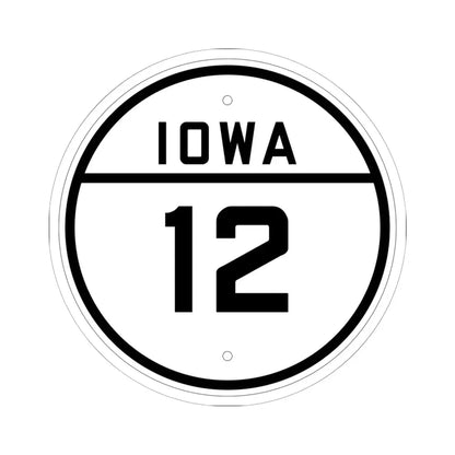 Iowa 12 1926 (Iowa) (Road Sign) STICKER Vinyl Kiss-Cut Decal 6 Inch White - The Sticker Space