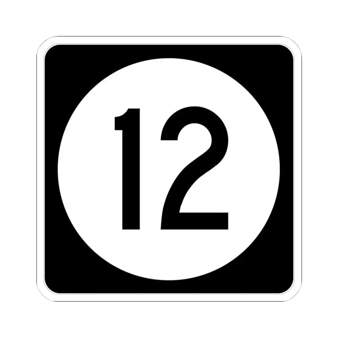 Iowa 12 (Iowa) (Road Sign) STICKER Vinyl Kiss-Cut Decal 4 Inch White - The Sticker Space