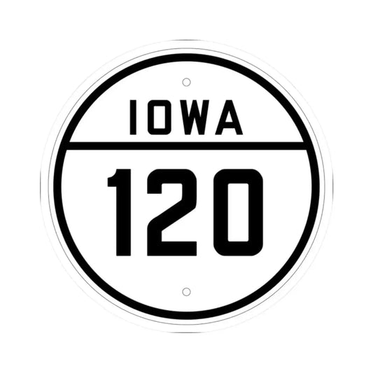 Iowa 120 1926 (Iowa) (Road Sign) STICKER Vinyl Kiss-Cut Decal 2 Inch White - The Sticker Space
