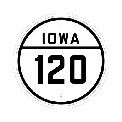 Iowa 120 1926 (Iowa) (Road Sign) STICKER Vinyl Kiss-Cut Decal 4 Inch White - The Sticker Space