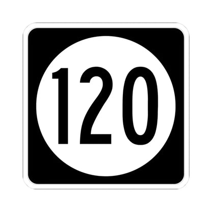 Iowa 120 (Iowa) (Road Sign) STICKER Vinyl Kiss-Cut Decal 3 Inch White - The Sticker Space