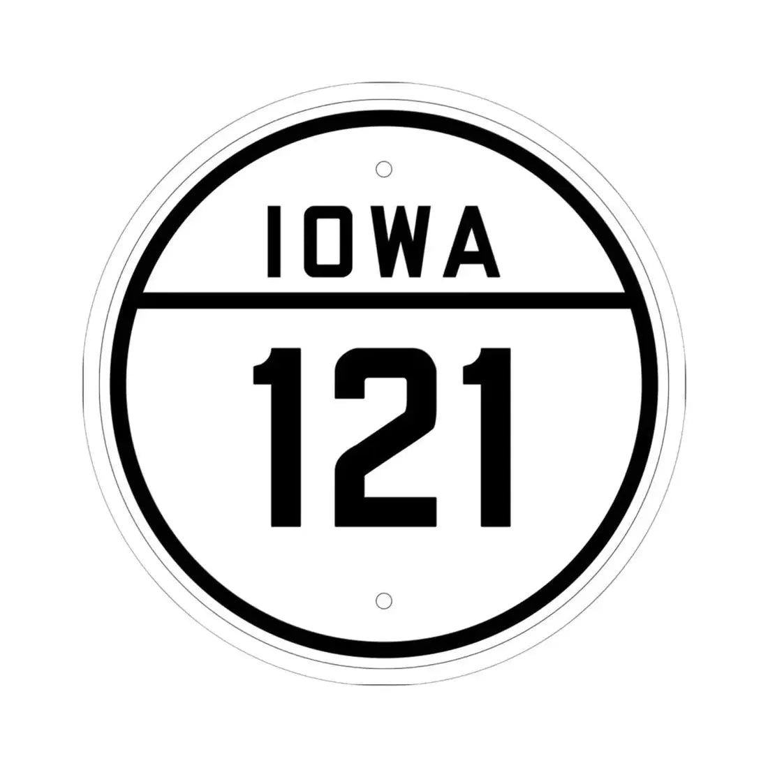 Iowa 121 1926 (Iowa) (Road Sign) STICKER Vinyl Kiss-Cut Decal 6 Inch White - The Sticker Space