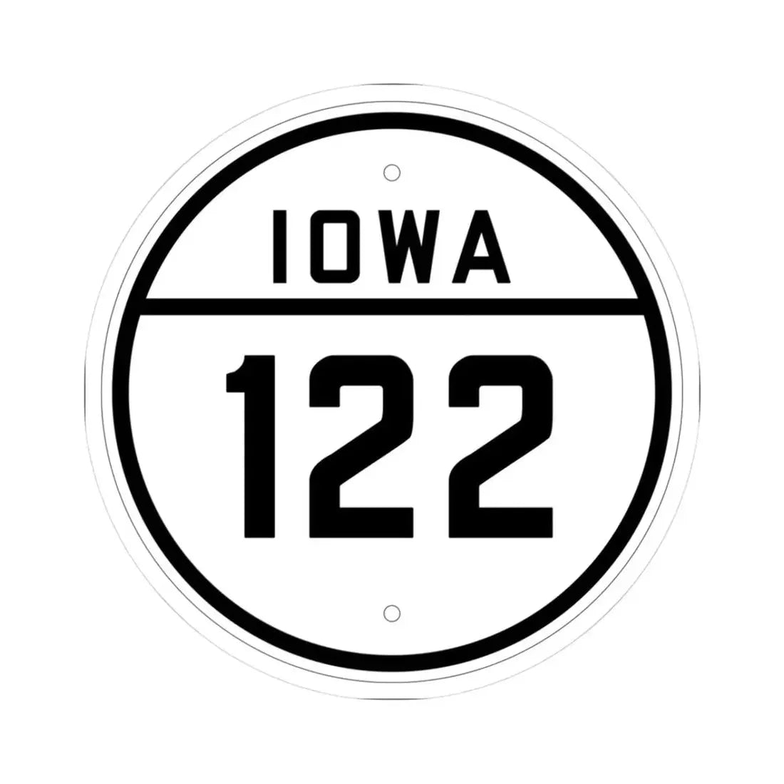 Iowa 122 1926 (Iowa) (Road Sign) STICKER Vinyl Kiss-Cut Decal 3 Inch White - The Sticker Space