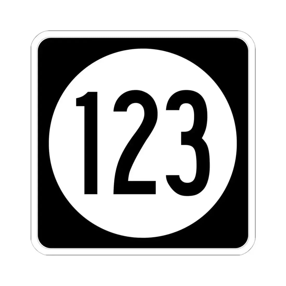Iowa 123 (Iowa) (Road Sign) STICKER Vinyl Kiss-Cut Decal 6 Inch White - The Sticker Space