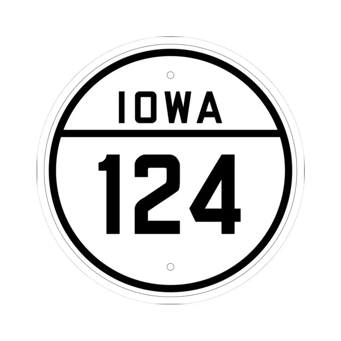 Iowa 124 1926 (Iowa) (Road Sign) STICKER Vinyl Kiss-Cut Decal 3 Inch White - The Sticker Space