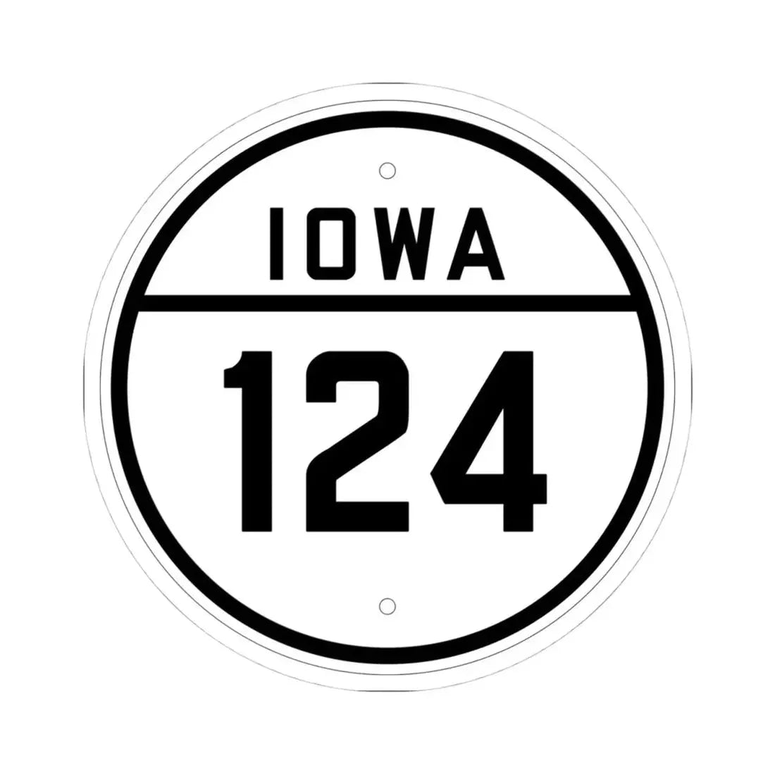 Iowa 124 1926 (Iowa) (Road Sign) STICKER Vinyl Kiss-Cut Decal 4 Inch White - The Sticker Space