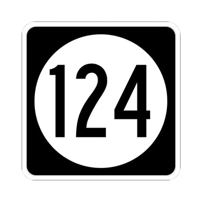 Iowa 124 (Iowa) (Road Sign) STICKER Vinyl Kiss-Cut Decal 3 Inch White - The Sticker Space