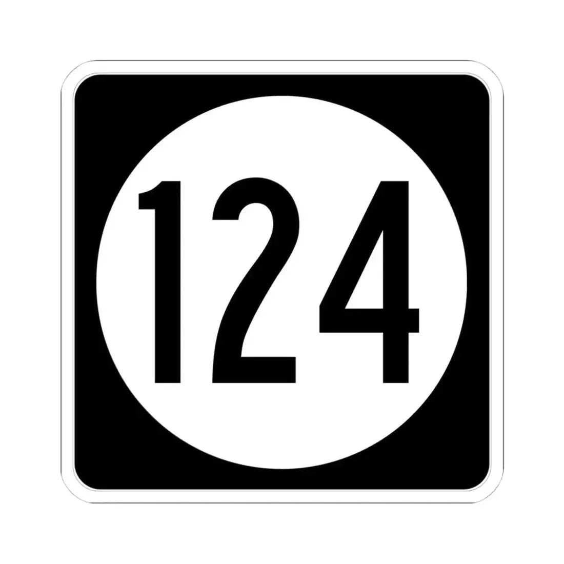 Iowa 124 (Iowa) (Road Sign) STICKER Vinyl Kiss-Cut Decal 4 Inch White - The Sticker Space