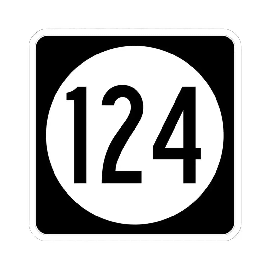Iowa 124 (Iowa) (Road Sign) STICKER Vinyl Kiss-Cut Decal 6 Inch White - The Sticker Space