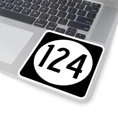 Iowa 124 (Iowa) (Road Sign) STICKER Vinyl Kiss-Cut Decal - The Sticker Space
