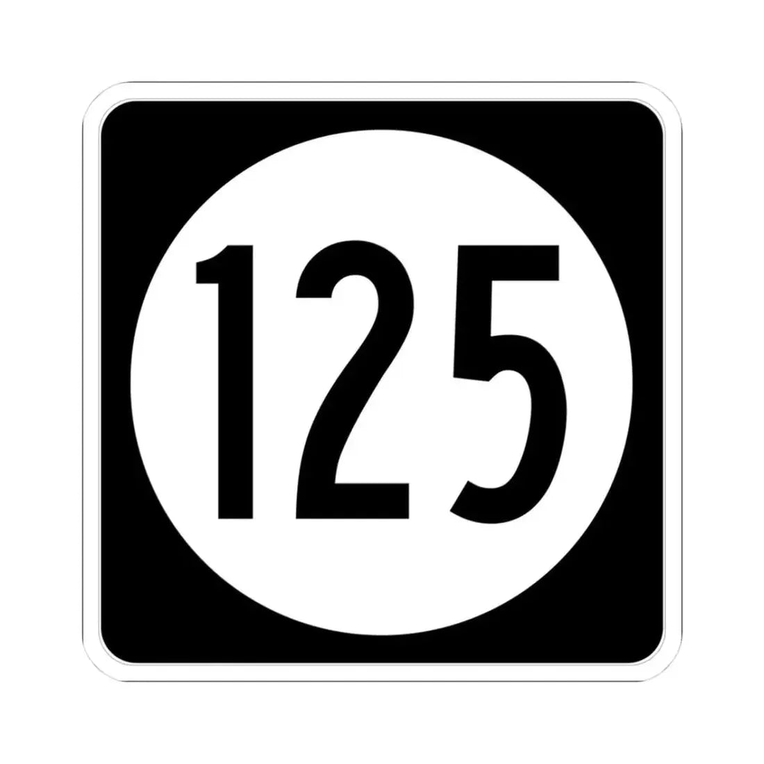 Iowa 125 (Iowa) (Road Sign) STICKER Vinyl Kiss-Cut Decal 3 Inch White - The Sticker Space