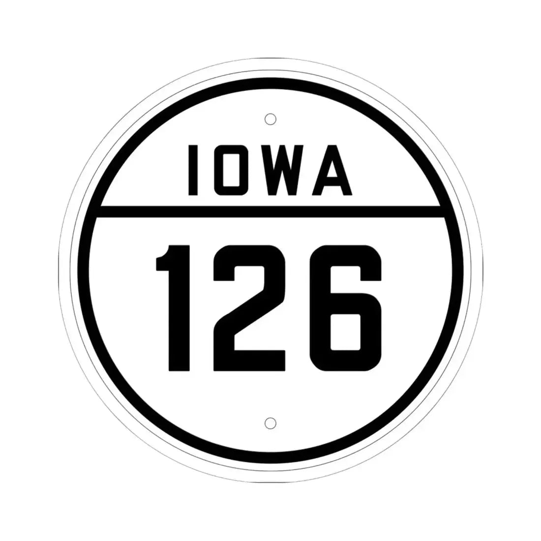 Iowa 126 1926 (Iowa) (Road Sign) STICKER Vinyl Kiss-Cut Decal 6 Inch White - The Sticker Space