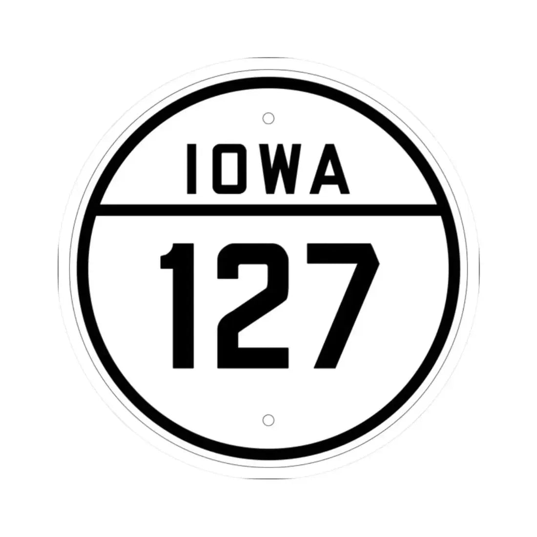 Iowa 127 1926 (Iowa) (Road Sign) STICKER Vinyl Kiss-Cut Decal 2 Inch White - The Sticker Space