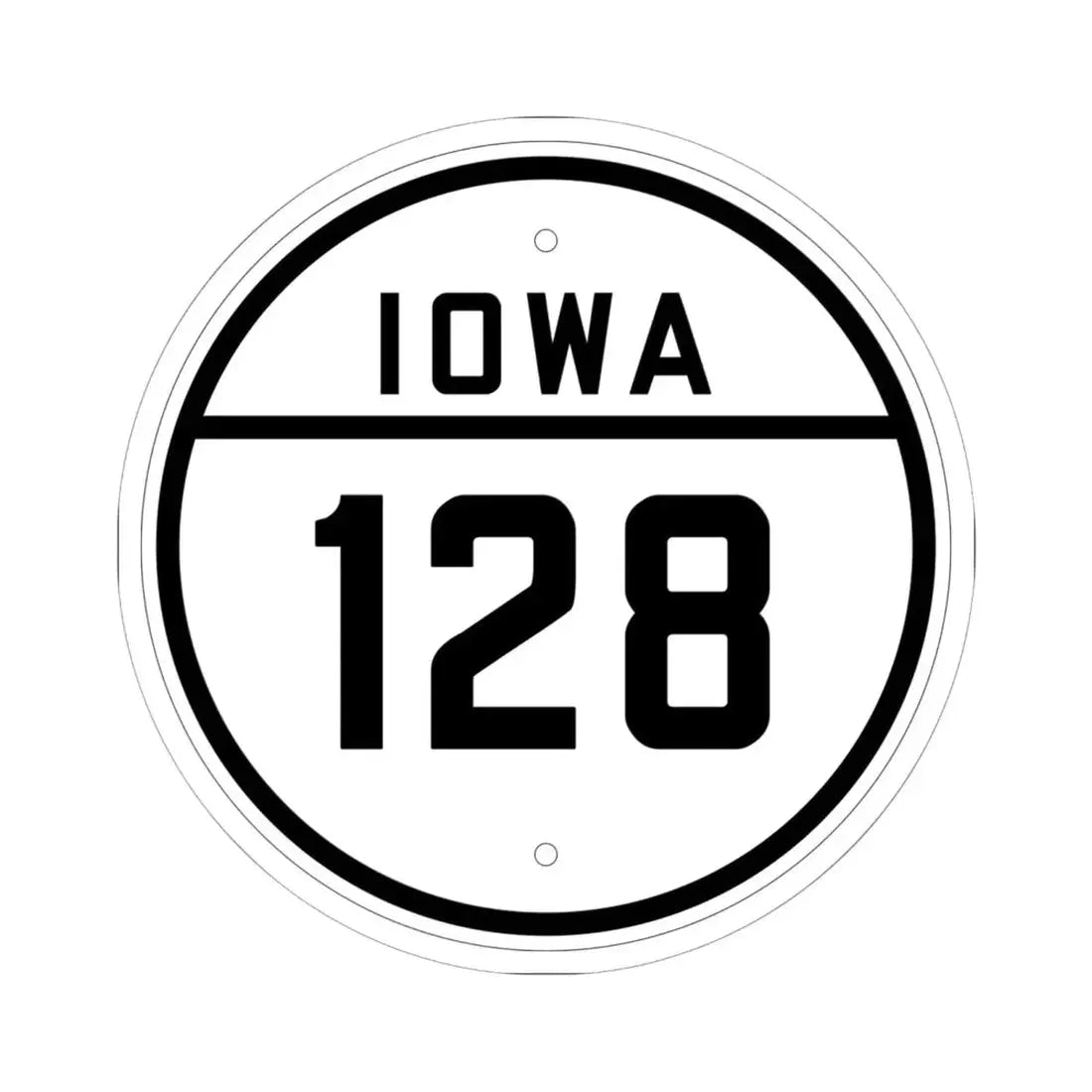 Iowa 128 1926 (Iowa) (Road Sign) STICKER Vinyl Kiss-Cut Decal 6 Inch White - The Sticker Space