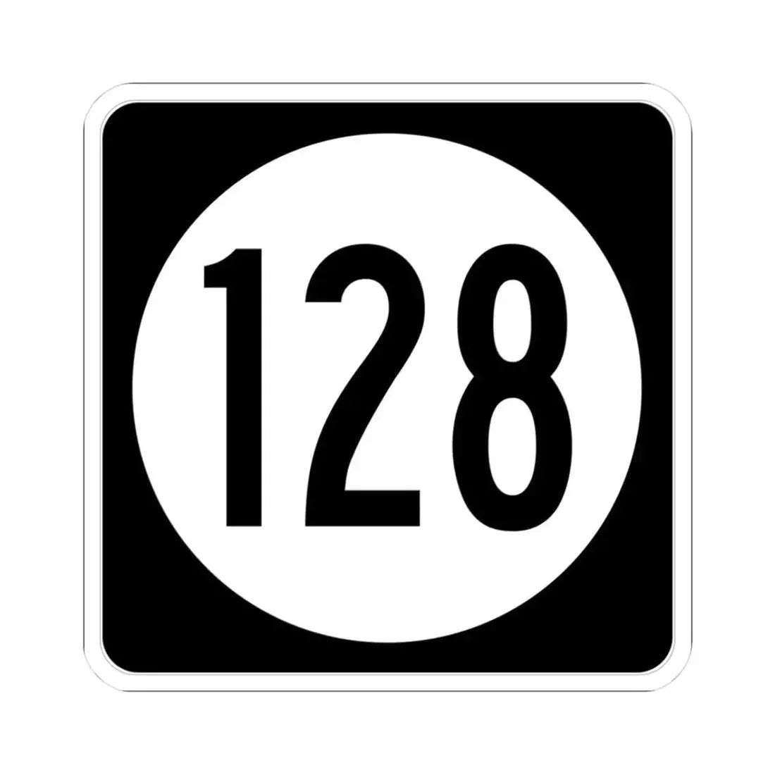 Iowa 128 (Iowa) (Road Sign) STICKER Vinyl Kiss-Cut Decal 3 Inch White - The Sticker Space