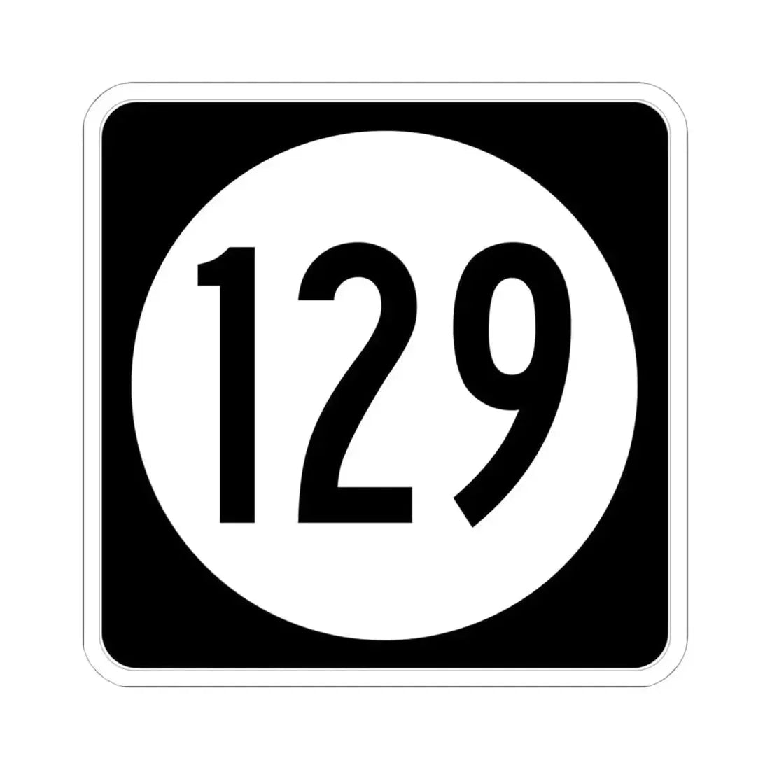 Iowa 129 (Iowa) (Road Sign) STICKER Vinyl Kiss-Cut Decal 6 Inch White - The Sticker Space