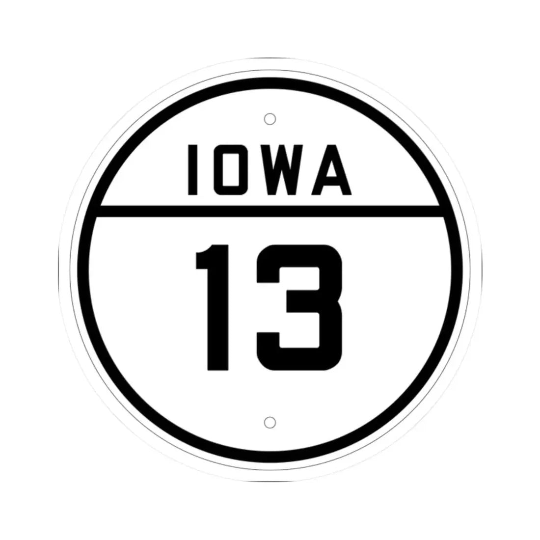 Iowa 13 1926 (Iowa) (Road Sign) STICKER Vinyl Kiss-Cut Decal 2 Inch White - The Sticker Space