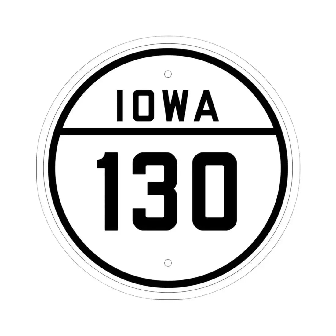 Iowa 130 1926 (Iowa) (Road Sign) STICKER Vinyl Kiss-Cut Decal 6 Inch White - The Sticker Space