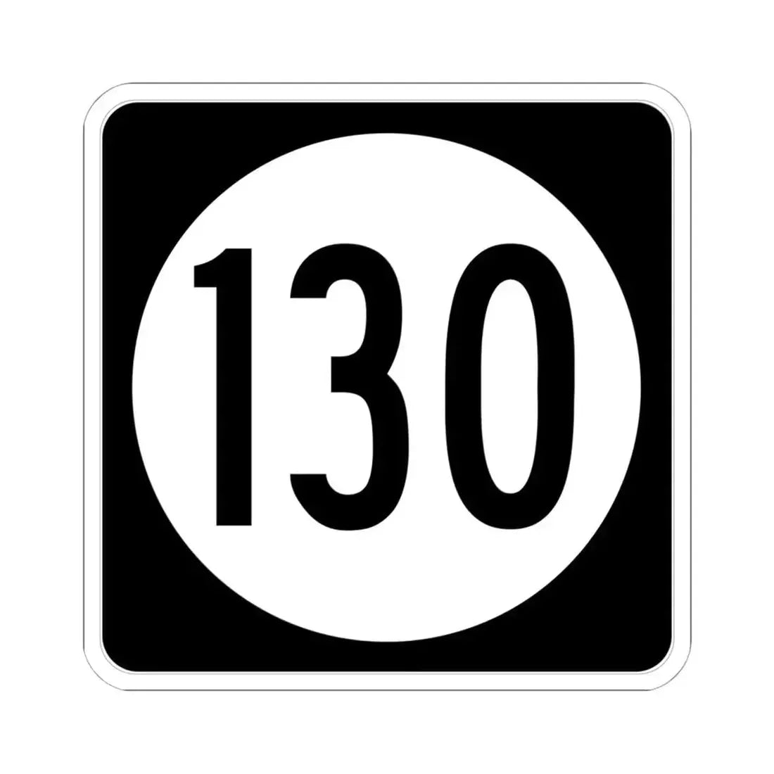 Iowa 130 (Iowa) (Road Sign) STICKER Vinyl Kiss-Cut Decal 6 Inch White - The Sticker Space