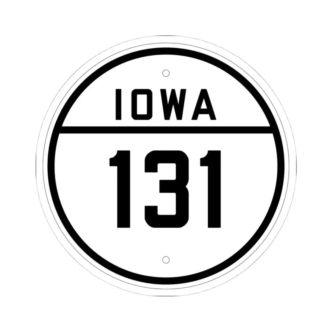 Iowa 131 1926 (Iowa) (Road Sign) STICKER Vinyl Kiss-Cut Decal 4 Inch White - The Sticker Space