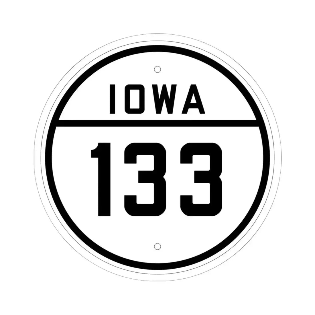 Iowa 133 1926 (Iowa) (Road Sign) STICKER Vinyl Kiss-Cut Decal 6 Inch White - The Sticker Space