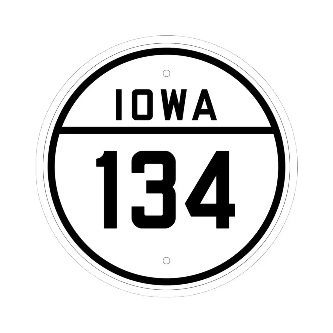 Iowa 134 1926 (Iowa) (Road Sign) STICKER Vinyl Kiss-Cut Decal 4 Inch White - The Sticker Space