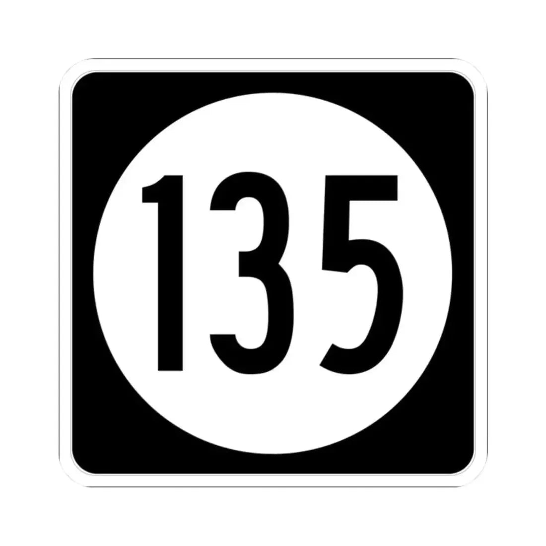 Iowa 135 (Iowa) (Road Sign) STICKER Vinyl Kiss-Cut Decal 2 Inch White - The Sticker Space