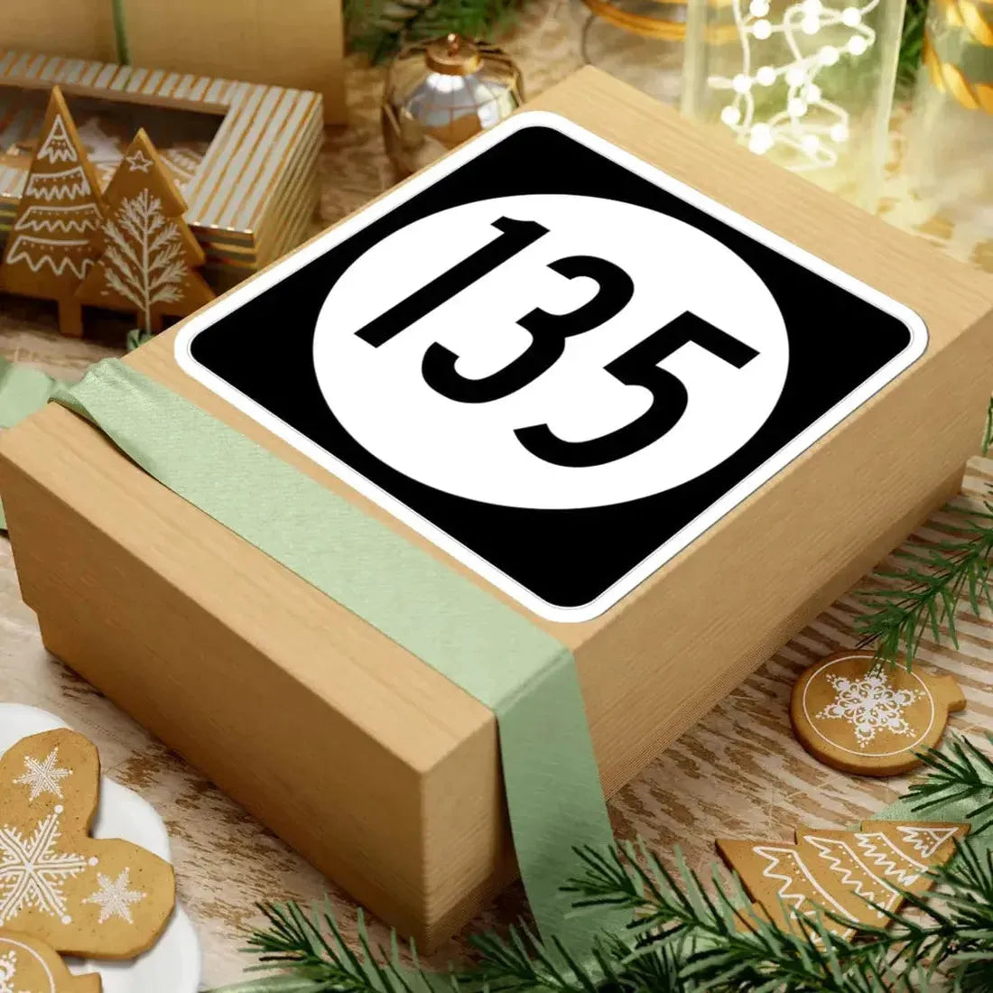 Iowa 135 (Iowa) (Road Sign) STICKER Vinyl Kiss-Cut Decal - The Sticker Space