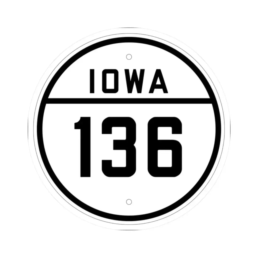 Iowa 136 1926 (Iowa) (Road Sign) STICKER Vinyl Kiss-Cut Decal 2 Inch White - The Sticker Space