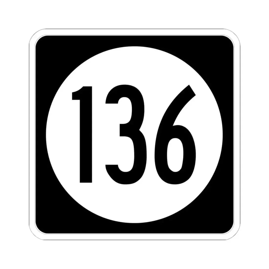 Iowa 136 (Iowa) (Road Sign) STICKER Vinyl Kiss-Cut Decal 6 Inch White - The Sticker Space