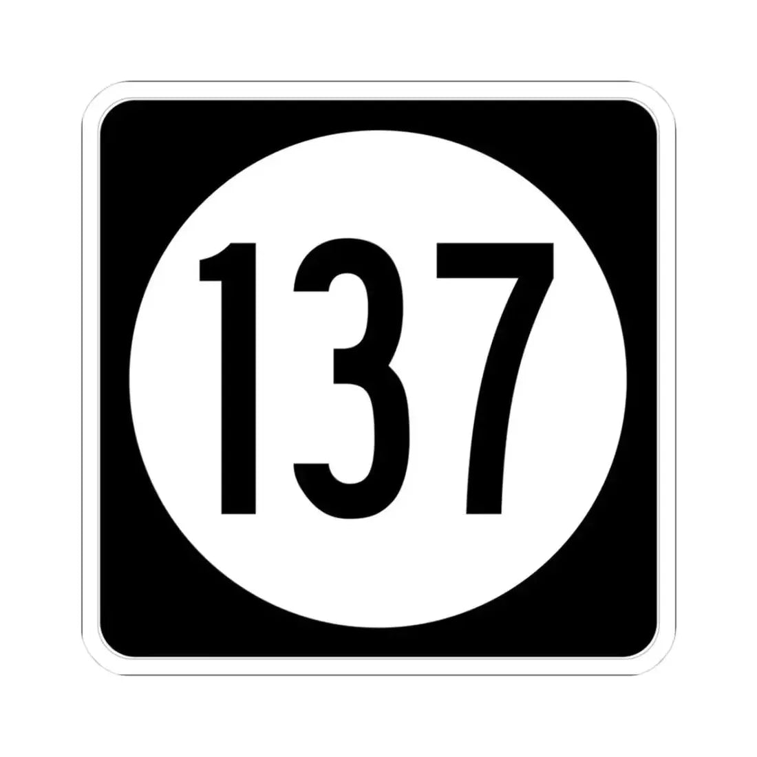 Iowa 137 (Iowa) (Road Sign) STICKER Vinyl Kiss-Cut Decal 3 Inch White - The Sticker Space