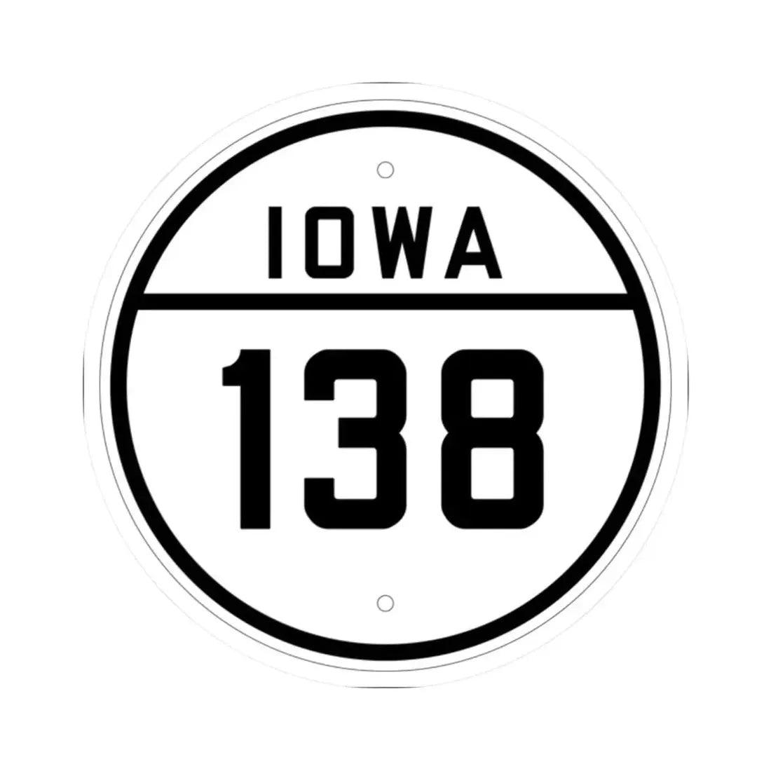 Iowa 138 1926 (Iowa) (Road Sign) STICKER Vinyl Kiss-Cut Decal 2 Inch White - The Sticker Space