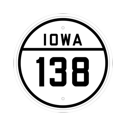 Iowa 138 1926 (Iowa) (Road Sign) STICKER Vinyl Kiss-Cut Decal 3 Inch White - The Sticker Space